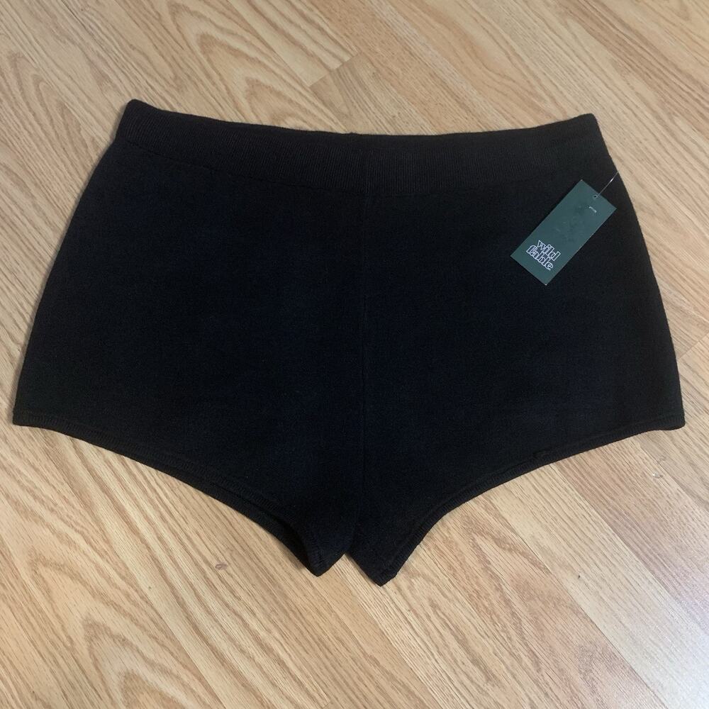 Wild Fable Hot Pants Shorts XL Black Sweater Knit High Rise NWT